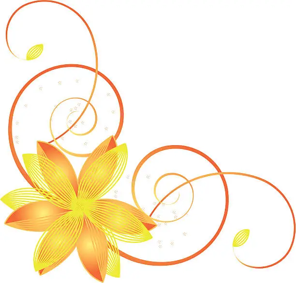 Vector illustration of Abstract yellow flower