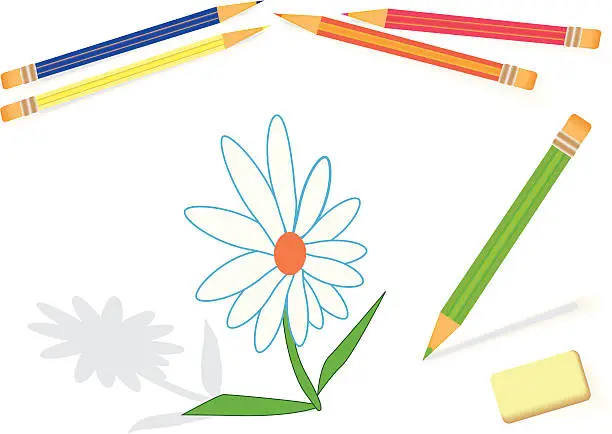 Vector illustration of Children's flower