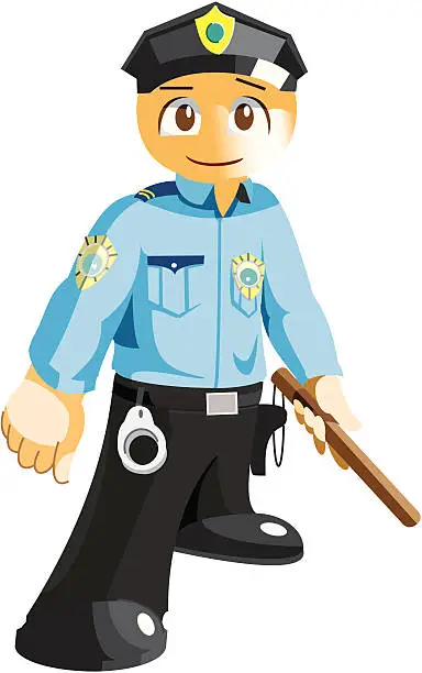 Vector illustration of Cute cop