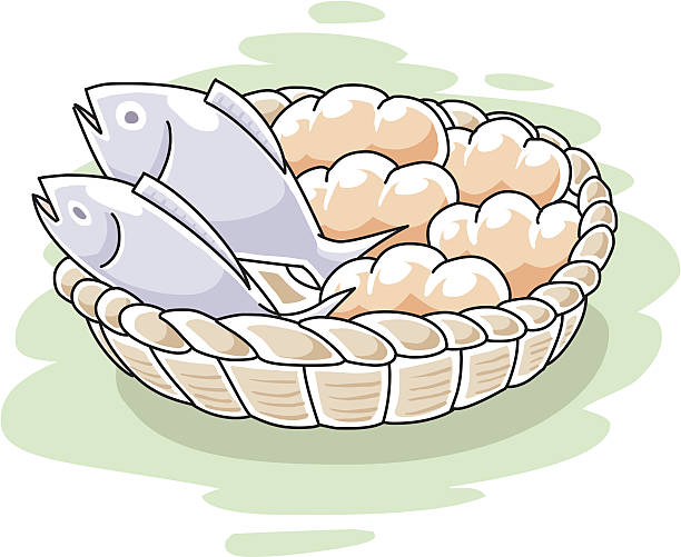 fisch und füllung - miracle food stock-grafiken, -clipart, -cartoons und -symbole