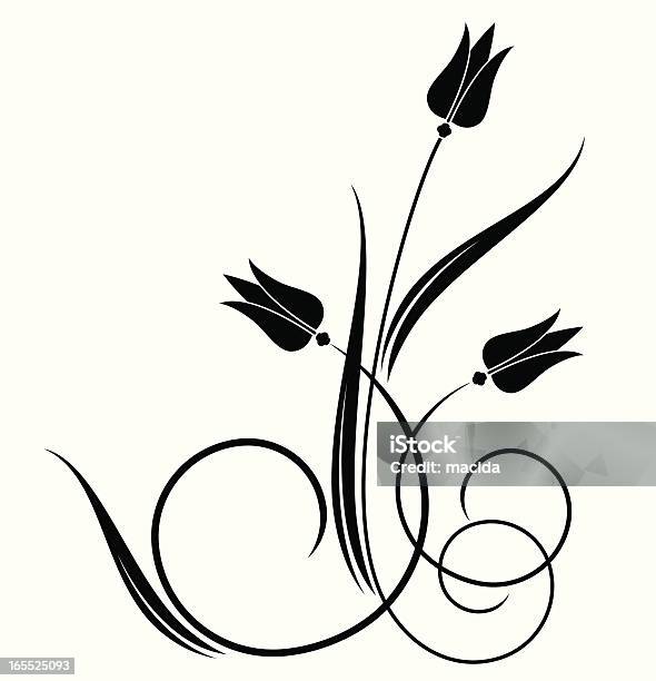Тюльпан — стоковая векторная графика и другие изображения на тему Абстрактный - Абстрактный, Без людей, Белый