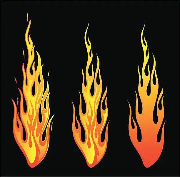 Vector illustration of fire stickers