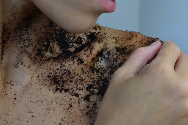 istock the girl anointed her shoulders with a coffee scrub 1655250941