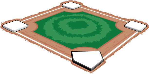 ilustrações, clipart, desenhos animados e ícones de campo de beisebol em 3-d - baseball diamond baseball home base base