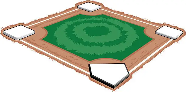 Vector illustration of Baseball Field 3-D