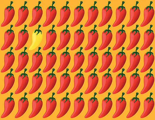 Vector illustration of Sea of Chili Peppers