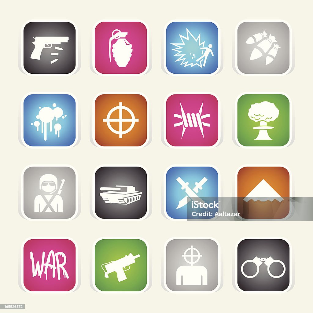 Multicolore icônes-guerre - clipart vectoriel de Argent libre de droits