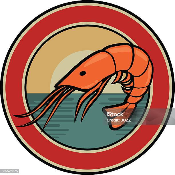 Emblema Di Gamberi - Immagini vettoriali stock e altre immagini di Animale - Animale, Aragosta - Frutto di mare, Arancione