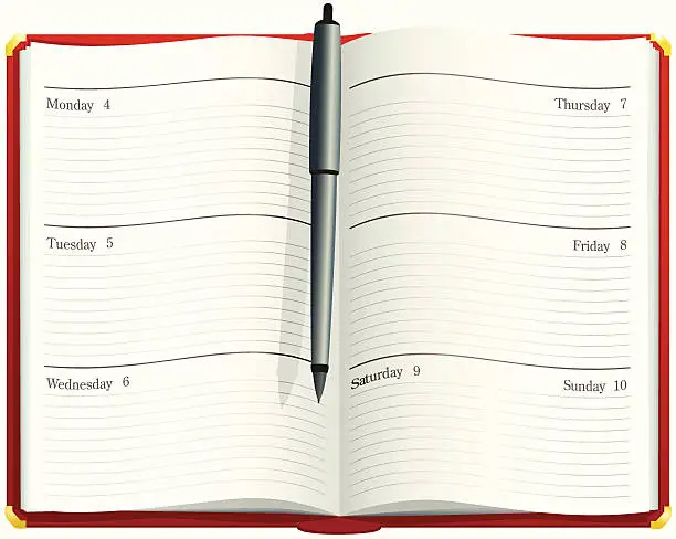 Vector illustration of Desktop diary planner