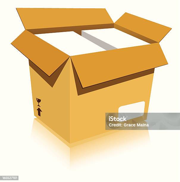 Box With Goods And Styrofoam Vector Stock Illustration - Download Image Now - Box - Container, Brown, Cardboard