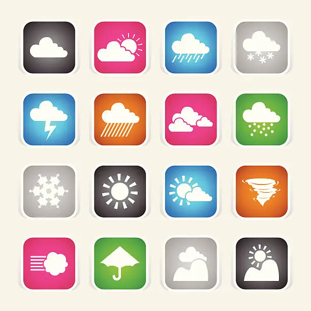 Vector illustration of Multicolor Icons - Weather