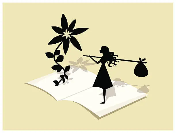 Vector illustration of The adventure of reading