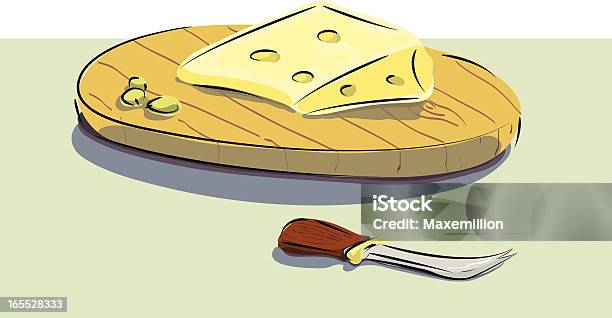 Formaggio Uva Cheeseboard E Coltello - Immagini vettoriali stock e altre immagini di Tagliere per formaggi - Tagliere per formaggi, A forma di blocco, Alimentazione sana