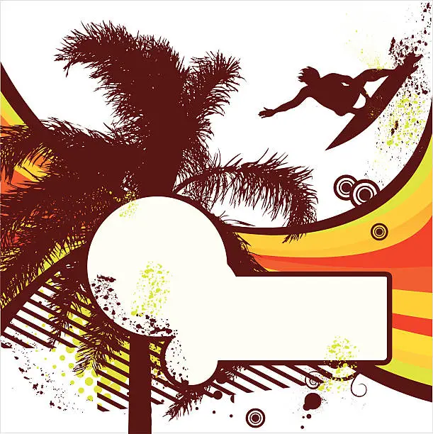Vector illustration of radical surf