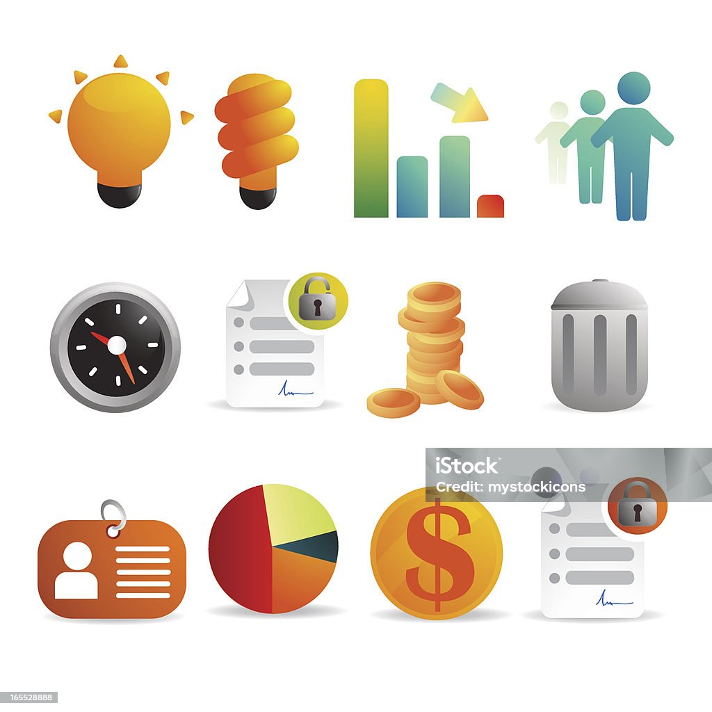Finance and Work Icons A set of finance icons, related to working, documents, graphs and office stuff. Clock stock vector
