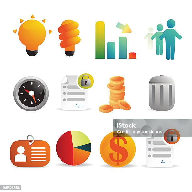 Finance And Work Icons Stock Illustration - Download Image Now - Clock, Currency, Cut Out