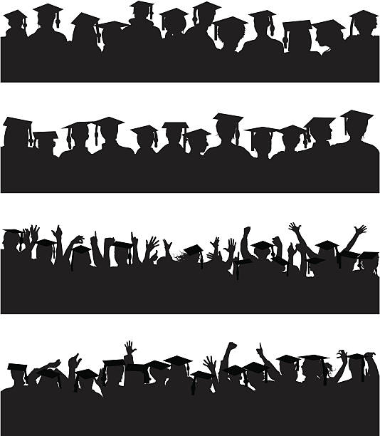 졸업 군중 - graduation women fist celebration stock illustrations