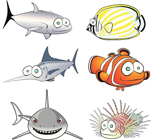 Vector illustration of Tropical Fish Collection