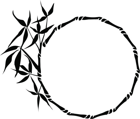 circular frame with bamboo pattern.