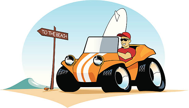 Surf Buggy Guy Stock Illustration - Download Image Now - Beach Buggy,  Adolescence, Adult - iStock