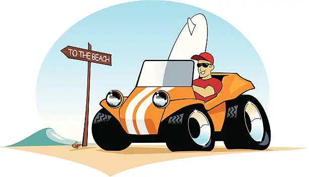 Vector illustration of Surf Buggy Guy