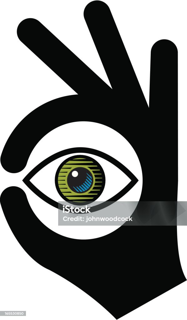 Main pour le contour des yeux - clipart vectoriel de Allégorie libre de droits