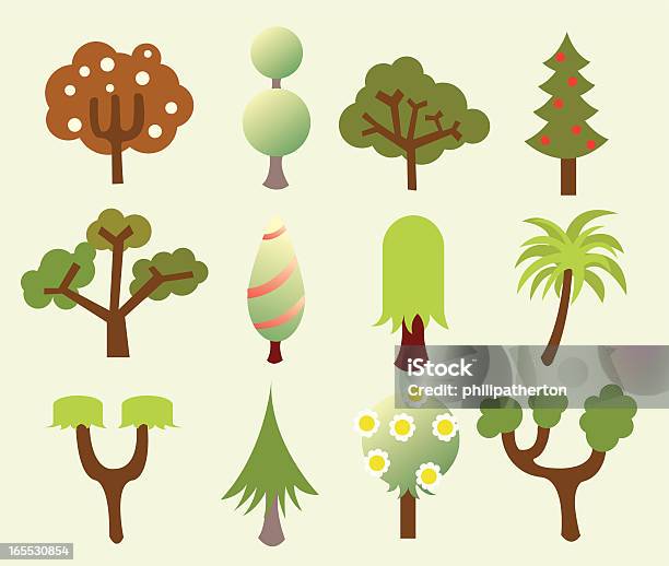Berbagai Macam Pohon Lucu Ilustrasi Stok - Unduh Gambar Sekarang - Alam, Buah, Hijau