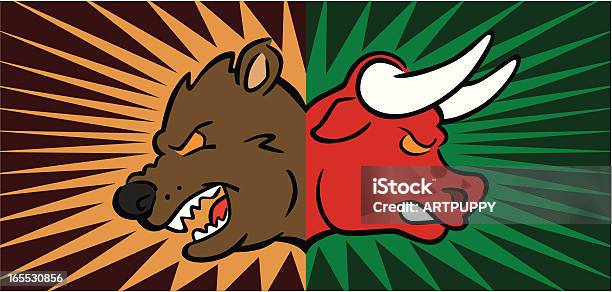 Miś I Byk Rynku Akcji - Stockowe grafiki wektorowe i więcej obrazów Bankowość - Bankowość, Biznes, Byk - Zwierzę płci męskiej