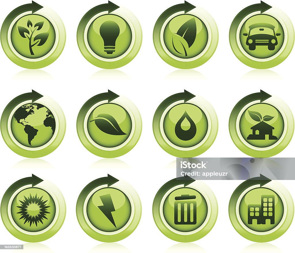 Охрана окружающей среды значки - Векторная графика Возобновляемые ресурсы роялти-фри