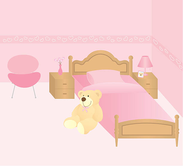 Orso in camera da letto - illustrazione arte vettoriale