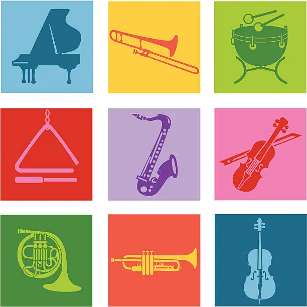 Vector illustration of musical instruments