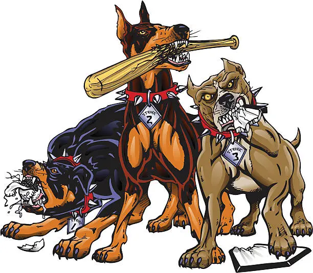 Vector illustration of Strikeout Dogs