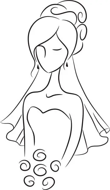 Vector illustration of Simple Bride