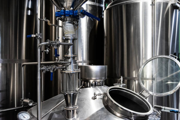 istock Craft beer brewing machine in a beer factory 1655312295