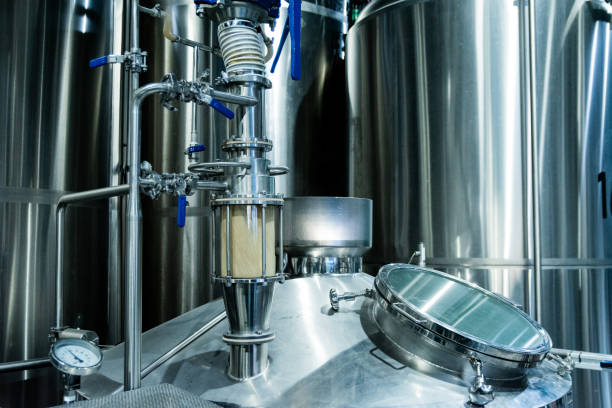 istock Craft beer brewing machine in a beer factory 1655312299