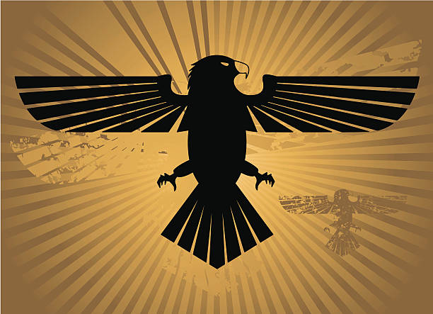 Eagle Imperial eagle/phoenix design. Grungy eagle included! Carefully layered and including hi-res jpeg + cs2.ai files. aquila heliaca stock illustrations