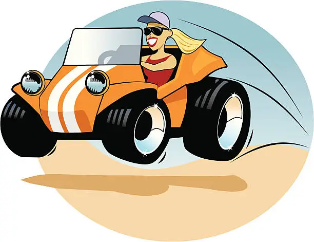 Vector illustration of Dune Buggy Jump