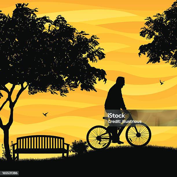 Ilustración de Park Bicicleta Escena y más Vectores Libres de Derechos de Actividad al aire libre - Actividad al aire libre, Adulto, Andar en bicicleta