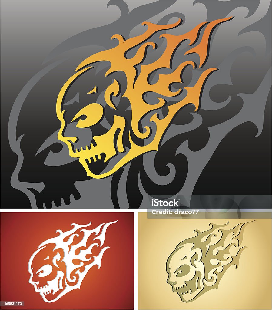 Tribal Skull Tattoo Editable vector illustration tribal series. Visit Portfolio for More Tattoo Series Lightbox Animal Body Part stock vector