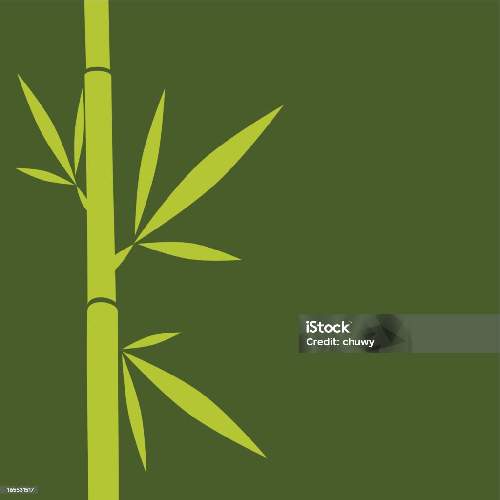 Bamboo detail Bamboo plant silhouette in green background. Agreement stock vector