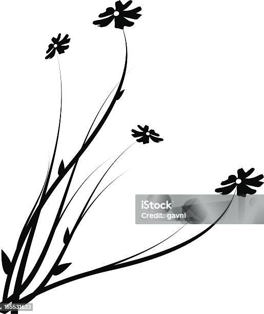 Schwarze Blume Hintergrund Stock Vektor Art und mehr Bilder von Abstrakt - Abstrakt, Schönheit, Weißer Hintergrund