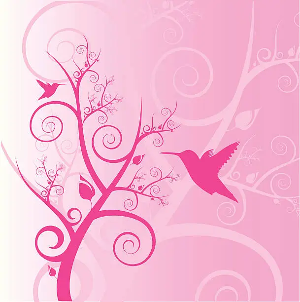 Vector illustration of Humming Bird Background