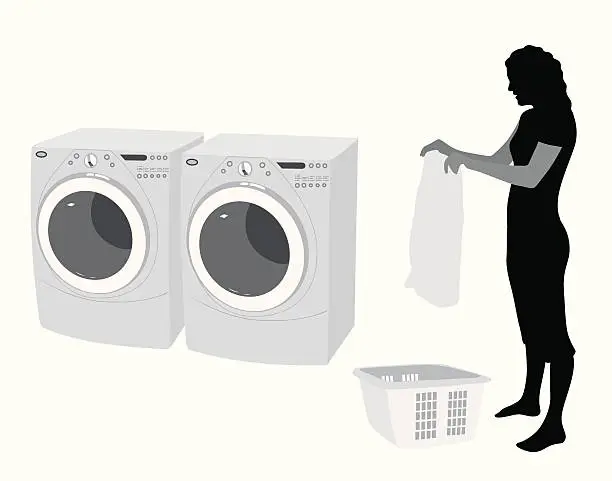 Vector illustration of Folding Clothes Vector Silhouette