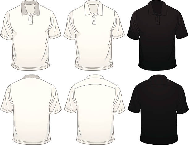 мужчины's рубашкам поло - polo shirt t shirt shirt drawing stock illustrations