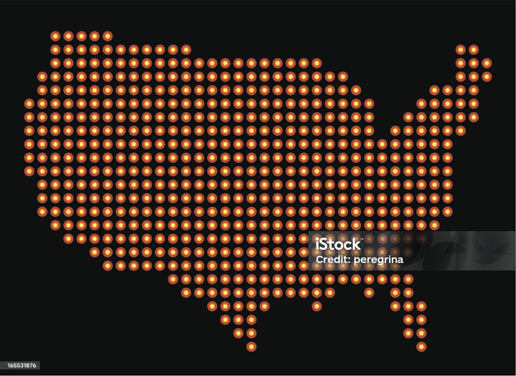 EUA LED mapa - Vetor de América do Norte royalty-free