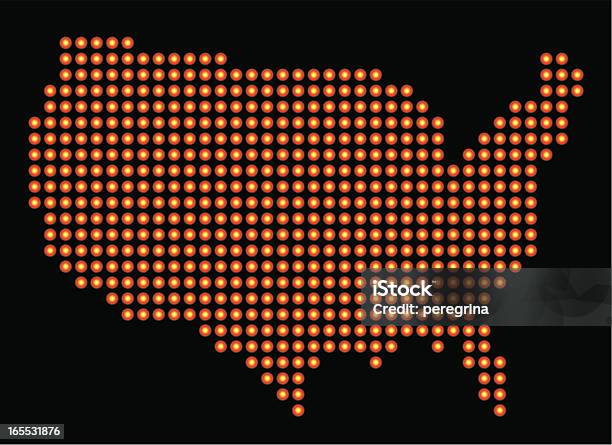 Eua Mapa Led - Arte vetorial de stock e mais imagens de América do Norte - América do Norte, As Américas, Cor preta