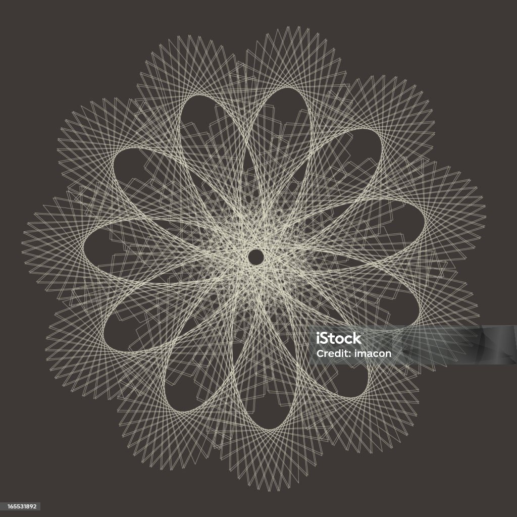 Monochrome Guilloché, Illustration vectorielle - clipart vectoriel de Spirographe - Objet manufacturé libre de droits