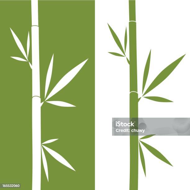 An Illustration Of Mirrored Bamboo Stock Illustration - Download Image Now - Bamboo - Plant, Green Color, Backgrounds
