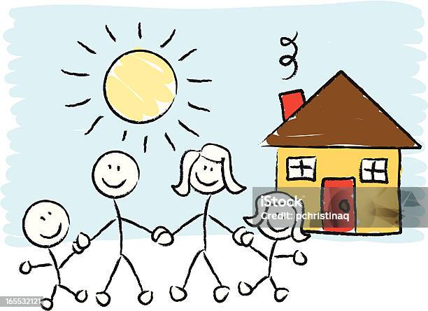 Czas Dla Rodziny - Stockowe grafiki wektorowe i więcej obrazów Rodzina - Rodzina, Rysunek kredkami, Życie w domu