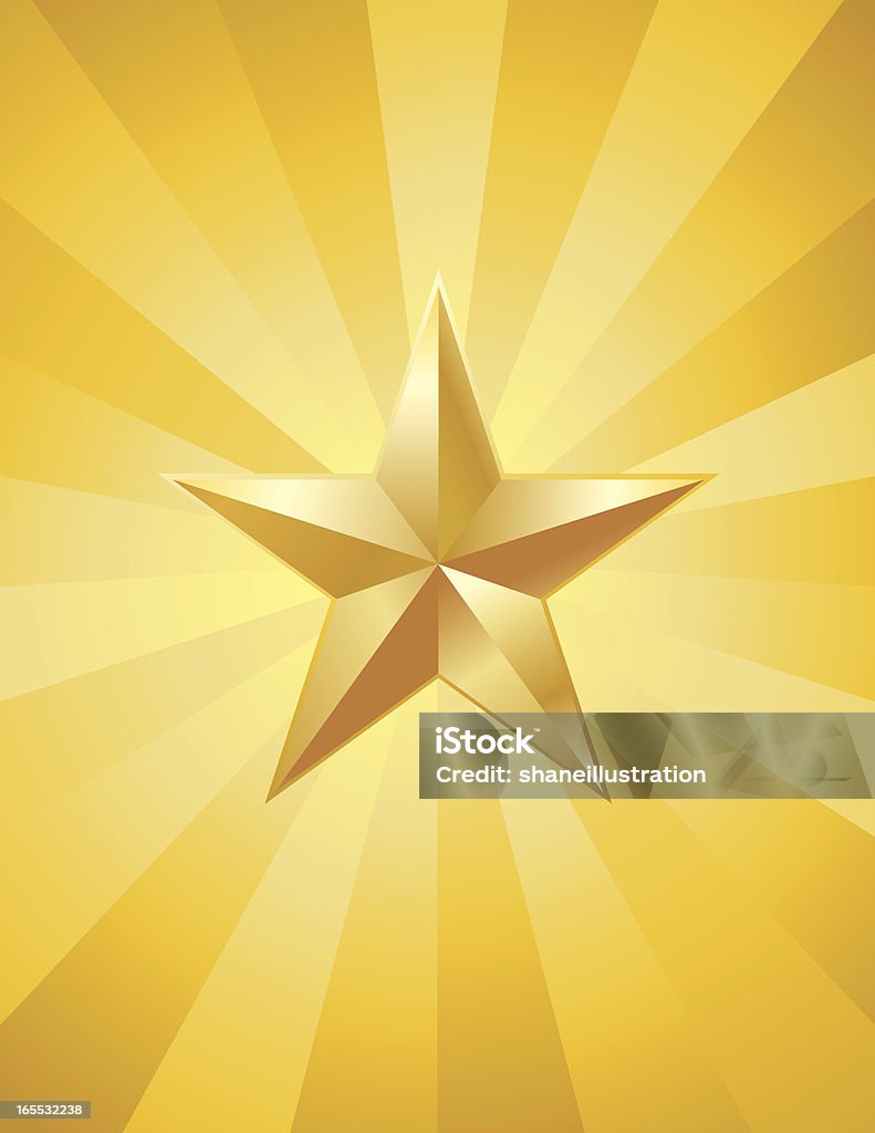 ゴールドの 3 D 星 - お祝いのロイヤリティフリーベクトルアート